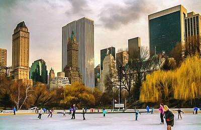 Wild Horse Paintings - Wollman Rink NYC New York 2002 by Mick Flynn