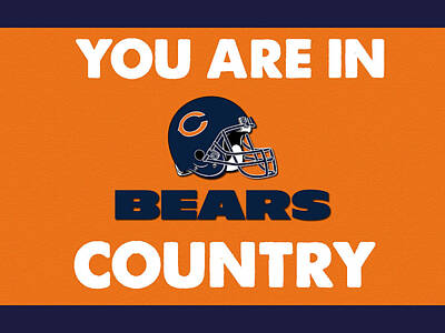 Best Sellers - Football Drawings - You are in Bears Country by Celestial Images