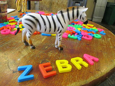 Snails And Slugs - Zebra Toy with magnetic letters by David Lovins