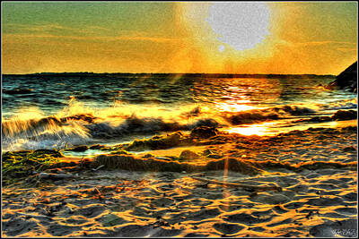 Whimsically Poetic Photographs - 00012 Windy Waves Sunset Rays by Michael Frank Jr
