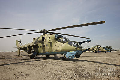 Parisian Bistro - An Mi-35 Attack Helicopter At Kunduz by Terry Moore