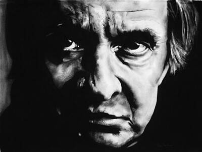 Actors Drawings - Johnny Cash by Brian Curran