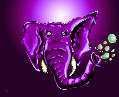Animals Drawings - Ringo Party Animal Purple by Adam Vance