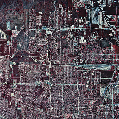 Zodiac Posters Royalty Free Images - Satellite View Of Houston, Texas Royalty-Free Image by Stocktrek Images