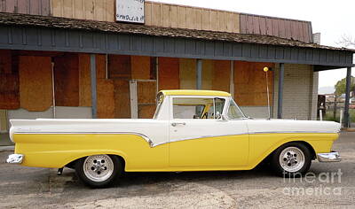 Luck Of The Irish Rights Managed Images - 1957 Ranchero in yellow and white side view Royalty-Free Image by Customikes Fun Photography and Film Aka K Mikael Wallin