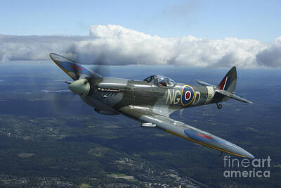 Transportation Royalty-Free and Rights-Managed Images - Supermarine Spitfire Mk.xvi Fighter by Daniel Karlsson