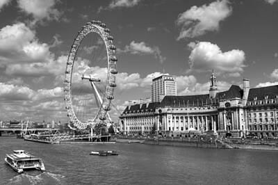 London Skyline Royalty Free Images - The London Eye Royalty-Free Image by Chris Day