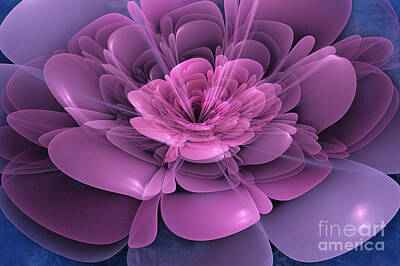 Abstract Flowers Digital Art - 3D Flower by John Edwards