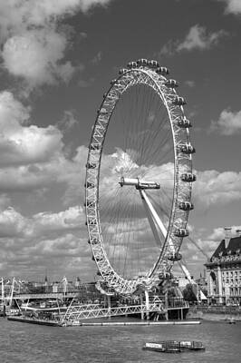 Best Sellers - London Skyline Photo Rights Managed Images - The London Eye Royalty-Free Image by Chris Day