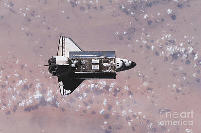 Vintage Tees - Space Shuttle Endeavour by Stocktrek Images