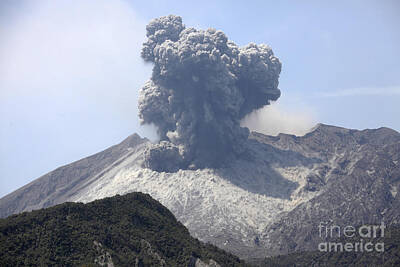 The Stinking Rose - Ash Cloud Eruption From Sakurajima by Richard Roscoe