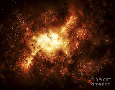 Science Fiction Digital Art - A Nebula Surrounded By Stars by Justin Kelly