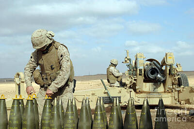 Wine Beer And Alcohol Patents - A U.s. Marine Prepares Howitzer Rounds by Stocktrek Images