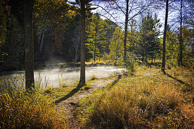 Randall Nyhof Royalty-Free and Rights-Managed Images - Autumn Scene of the Little Manistee River in Michigan No. 0856 by Randall Nyhof