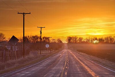 Norman Rockwell Rights Managed Images - Back Country Road Sunrise  Royalty-Free Image by James BO Insogna