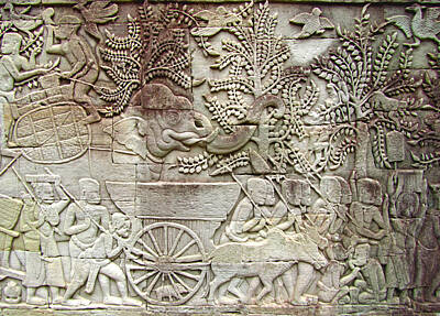Truck Art Royalty Free Images - Bayon Temple Bas Relief - Common People 1 Royalty-Free Image by Mark Sellers