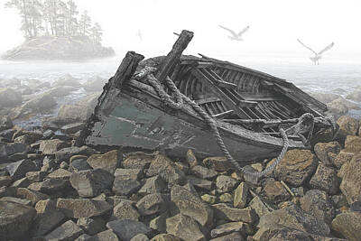Randall Nyhof Royalty-Free and Rights-Managed Images - Beached Boat by Randall Nyhof
