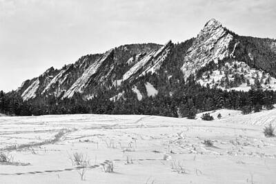 Stellar Interstellar - Boulder Flatirons Winter Landscape Black and White by James BO Insogna