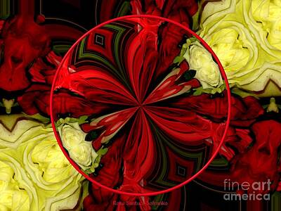 Roses Rights Managed Images - Bouquet of Roses kaleidoscope 10 Royalty-Free Image by Rose Santuci-Sofranko