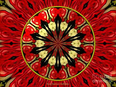 Roses Rights Managed Images - Bouquet of Roses kaleidoscope 8 Royalty-Free Image by Rose Santuci-Sofranko