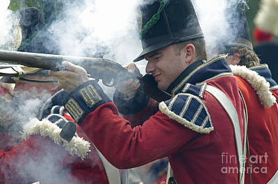 Mid Century Modern Royalty Free Images - British Soldier Firing Royalty-Free Image by JT Lewis