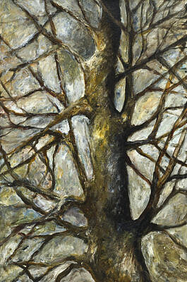 Tribal Patterns - Brown Tree by Francine Stuart