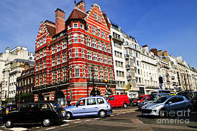 Transportation Photos - Busy street corner in London 2 by Elena Elisseeva