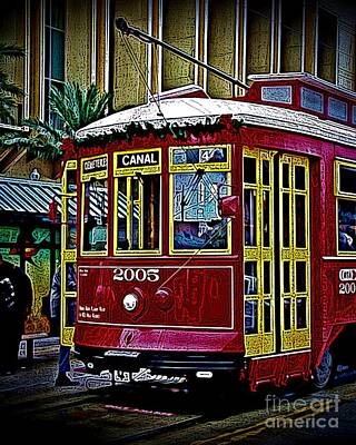 Jazz Photo Royalty Free Images - Canal Streetcar Royalty-Free Image by Perry Webster