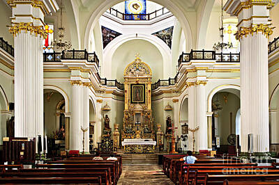 Landmarks Royalty-Free and Rights-Managed Images - Church interior in Puerto Vallarta 2 by Elena Elisseeva