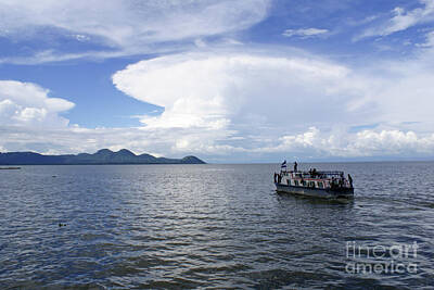 Watercolor Typographic Countries - Clouds Over Lake Managua Nicaragua by John  Mitchell