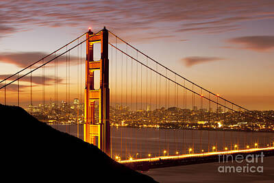 Game Of Thrones Rights Managed Images - Dawn over the Golden Gate Bridge - San Francisco California Royalty-Free Image by Brian Jannsen