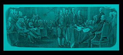 Politicians Photo Royalty Free Images - DECLARATION OF INDEPENDENCE in TURQUOIS Royalty-Free Image by Rob Hans