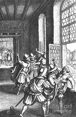 Fantasy Drawings Rights Managed Images - Defenestration Of Prague Royalty-Free Image by Granger