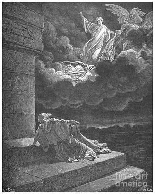 Drawings Rights Managed Images - Elijahs Ascent Royalty-Free Image by Gustave Dore