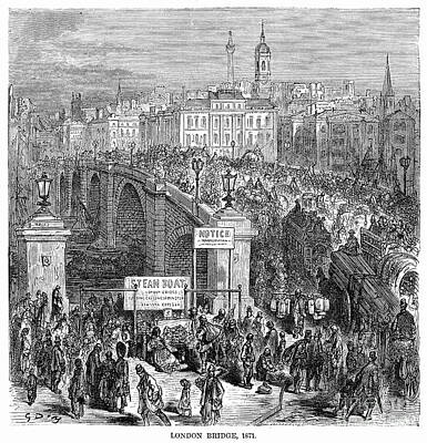 City Scenes Drawings - London by Gustave Dore