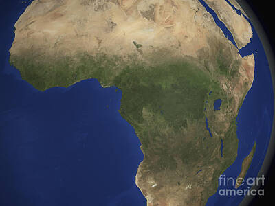 Black And White Beach Royalty Free Images - Earth Showing Landcover Over Africa Royalty-Free Image by Stocktrek Images