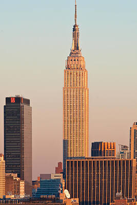 Vintage Automobiles - Empire State Building Sundown by Regina Geoghan