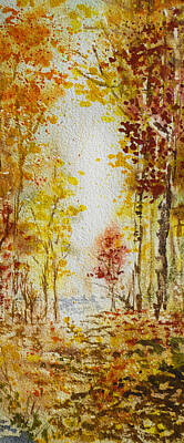 Winter Animals - Fall Tree in Autumn Forest  by Irina Sztukowski