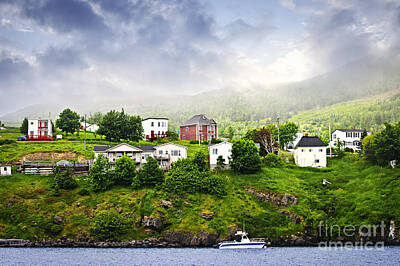 Transportation Royalty Free Images - Fishing village in Newfoundland 3 Royalty-Free Image by Elena Elisseeva