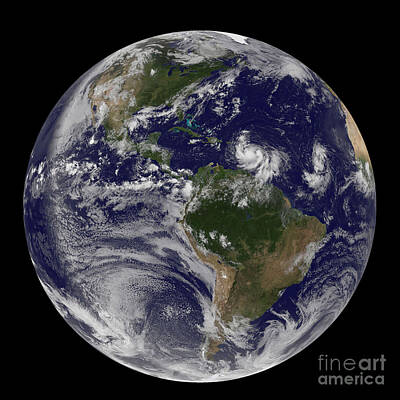 Parks - Full Earth Showing Two Tropical Storms by Stocktrek Images