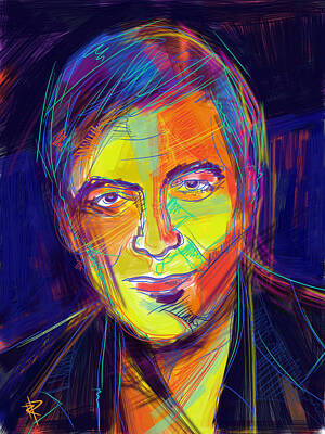 Celebrities Mixed Media - George Clooney by Russell Pierce