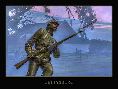 Landmarks Digital Art - Gettysburg Battlefield Poster by Randy Steele