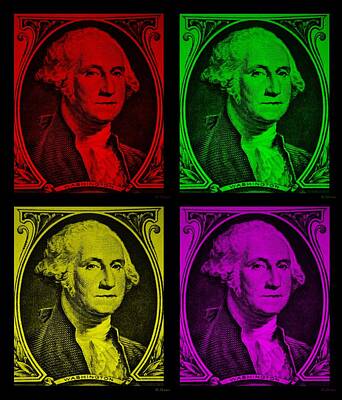 Politicians Digital Art - GORGE WASHINGTON in COLORS by Rob Hans