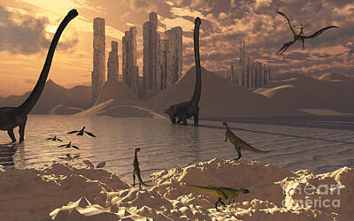Reptiles Digital Art - Illustration Of An Alternate Reality by Mark Stevenson