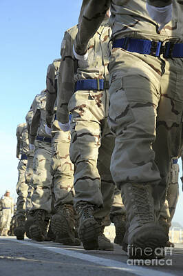 Modern Man Air Travel Royalty Free Images - Iraqi Air Force Recruits March Royalty-Free Image by Stocktrek Images