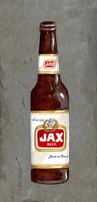 Best Sellers - Beer Paintings - Jax Beer Bottle 2 by Elaine Hodges