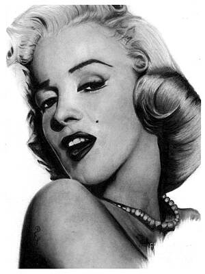 Actors Drawings - Marilyn Monroe Original Pencil Drawing by DSE Graphics