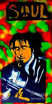 Best Sellers - Music Paintings - Marley Rasta Guitar by Tony B Conscious