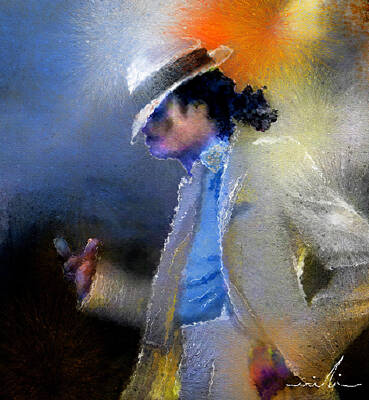 Musician Mixed Media Rights Managed Images - Michael Jackson 10 Royalty-Free Image by Miki De Goodaboom