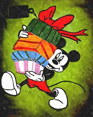 Christmas Ornaments - Mickey with Gifts by Amanda Struz